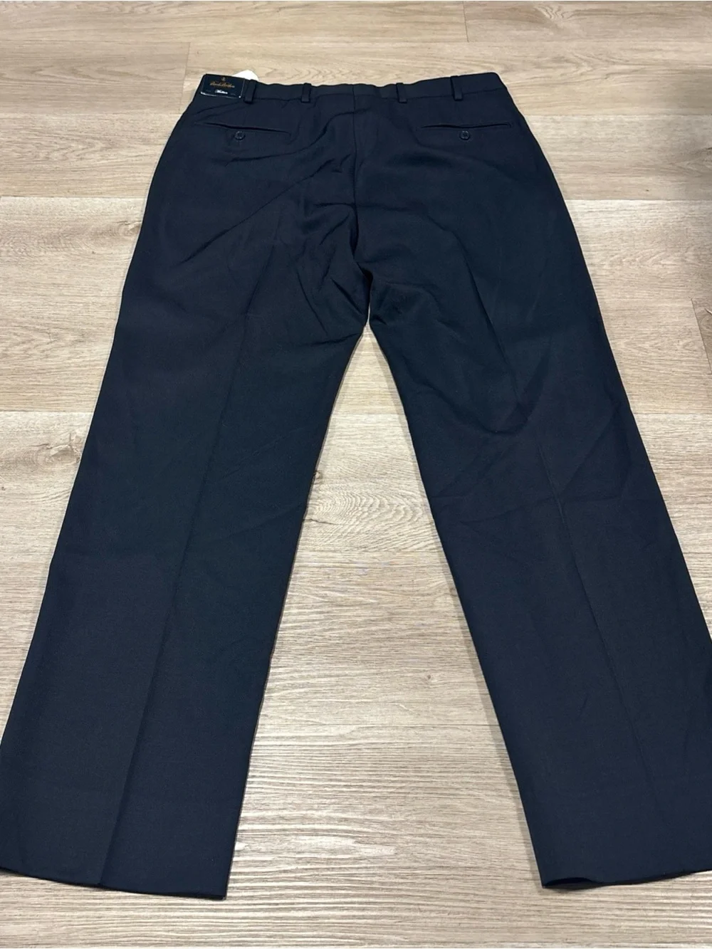 NEW Brooks Brothers Madison Dress Pants Men's Size 36x32 Black 100% Wool Slacks
